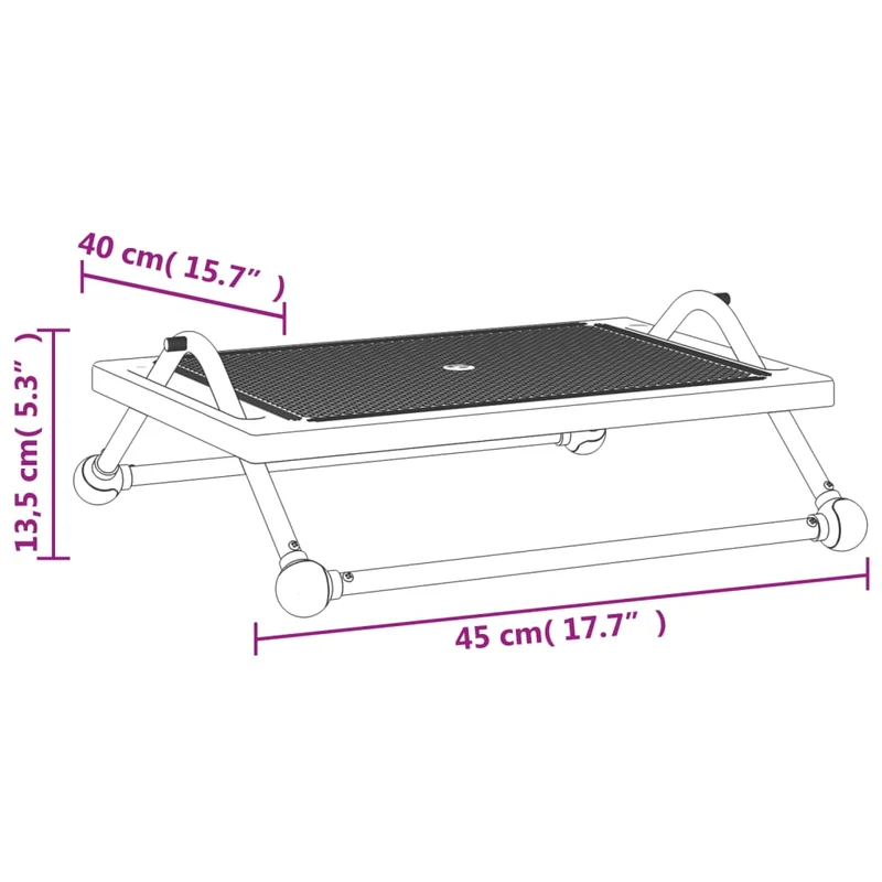 Repose-pieds de bureau ergonomique 45 x 40 x 13,5 cm HIPS noir DEC030481
