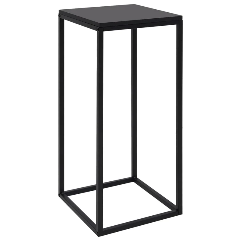 Set de 2 tables d'appoint bout de canapé support plantes en acier noir DEC031314