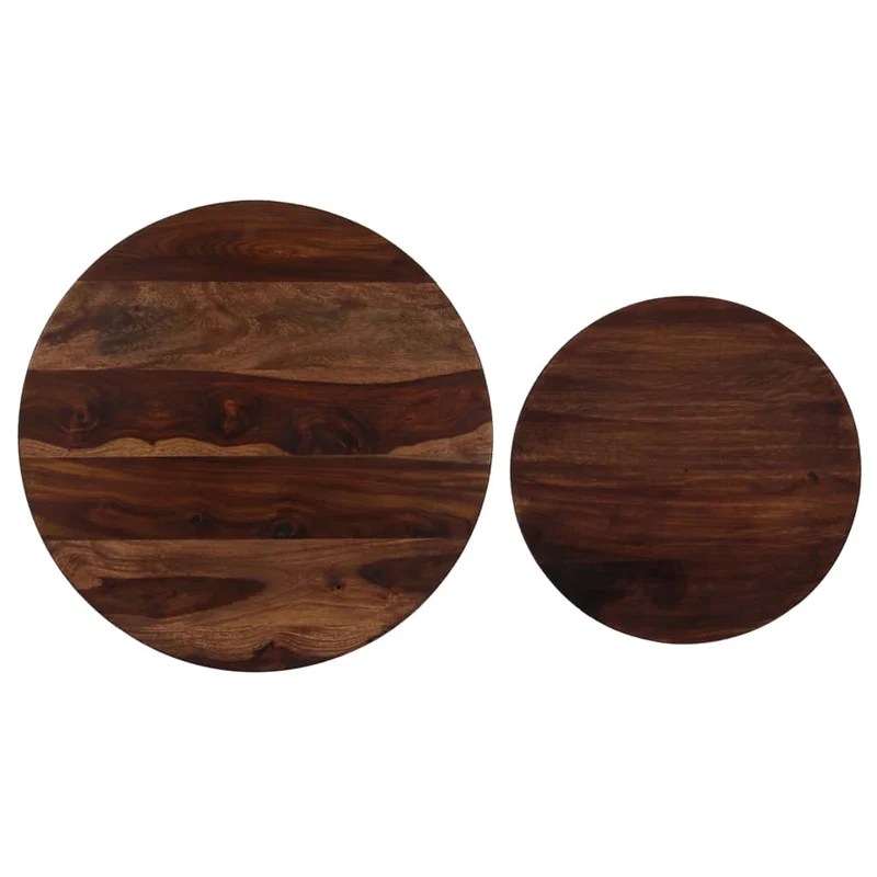 Ensemble de deux table basse en bois massif pieds robustes en acier 60 x 35 cm DEC031240