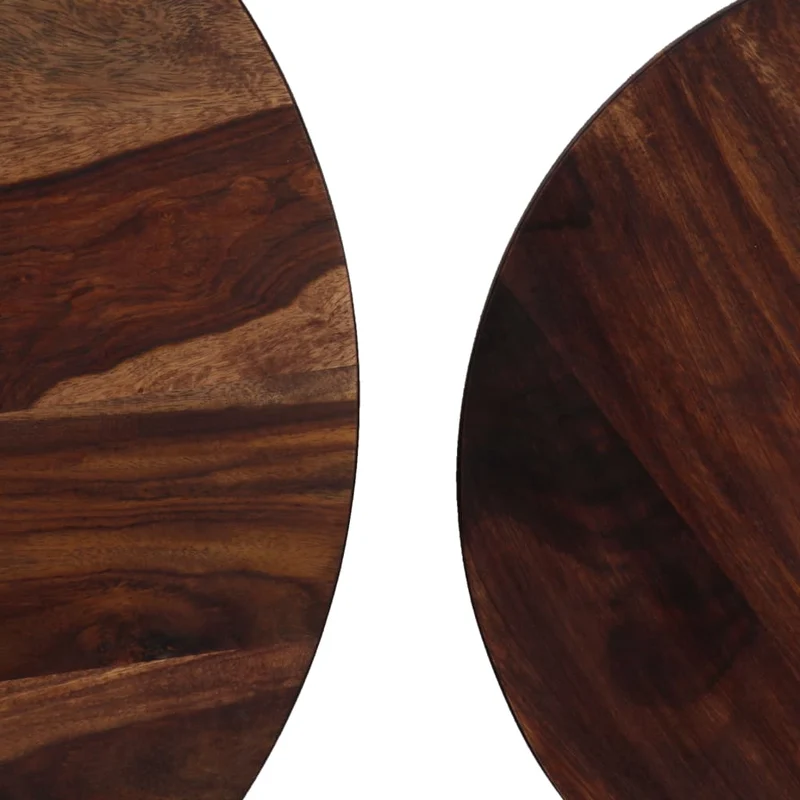 Ensemble de deux table basse en bois massif pieds robustes en acier 60 x 35 cm DEC031240