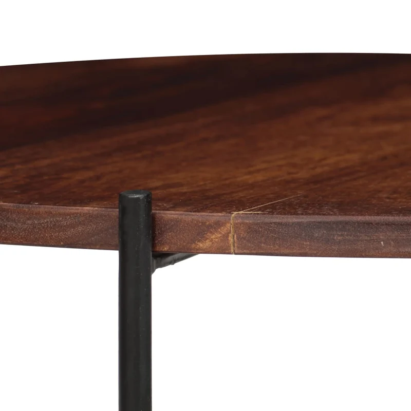 Ensemble de deux table basse en bois massif pieds robustes en acier 60 x 35 cm DEC031240