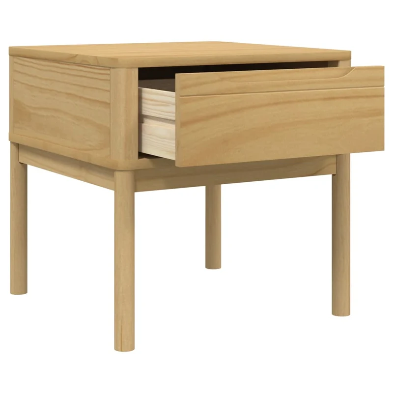 Table de chevet avec tiroir de rangement table d'appoint 55 x 55 x 54 cm pin massif marron DEC031227