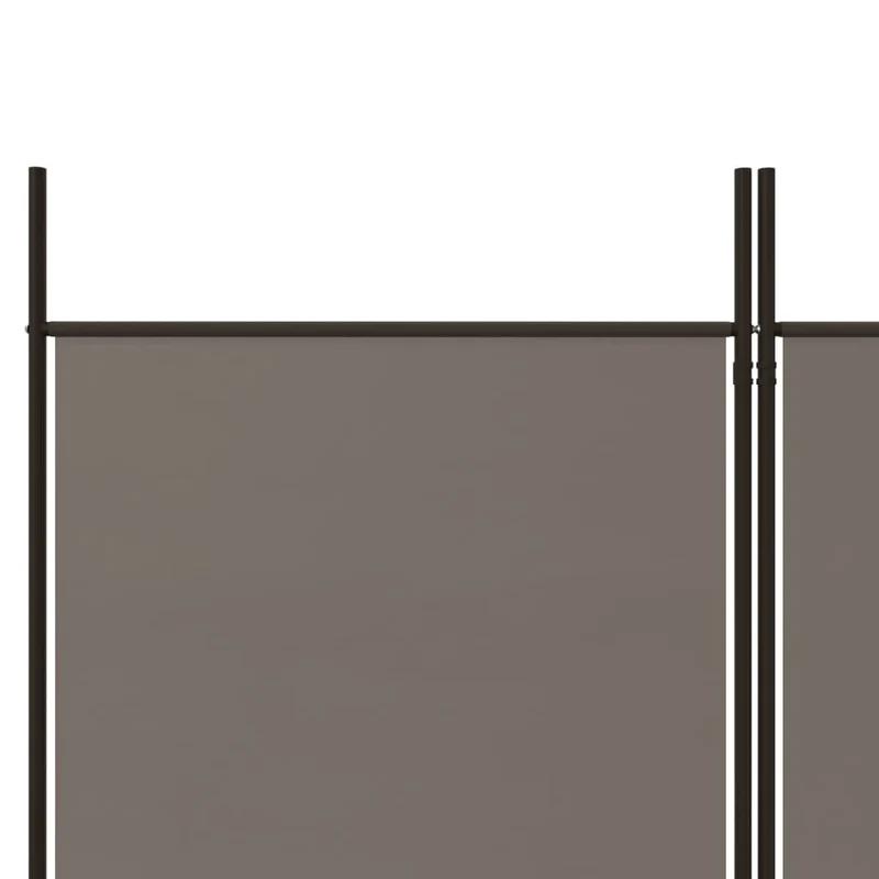 Paravent séparateur de pièce cloison 4 panneaux 200 x 220 cm tissu anthracite et fer DEC030826