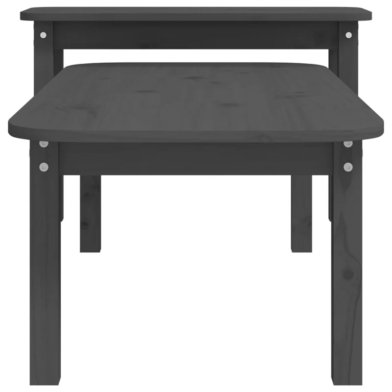 Ensemble de deux tables basses tables d'appoint en bois massif de pin gris DEC031264