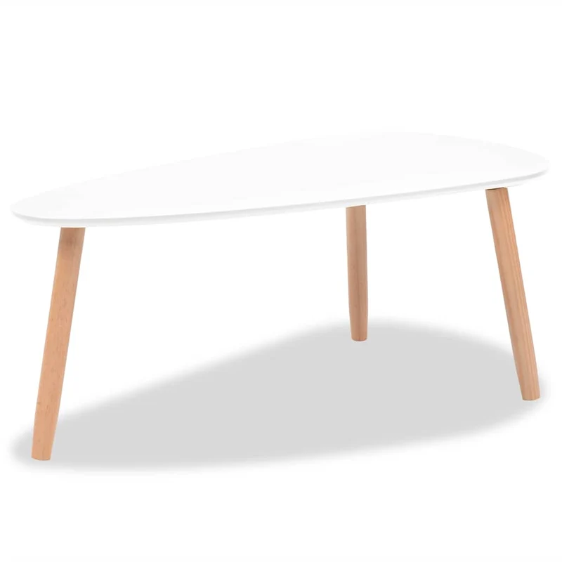 Ensemble de deux tables basses tables d'appoint en bois de pin et MDF blanc DEC031260