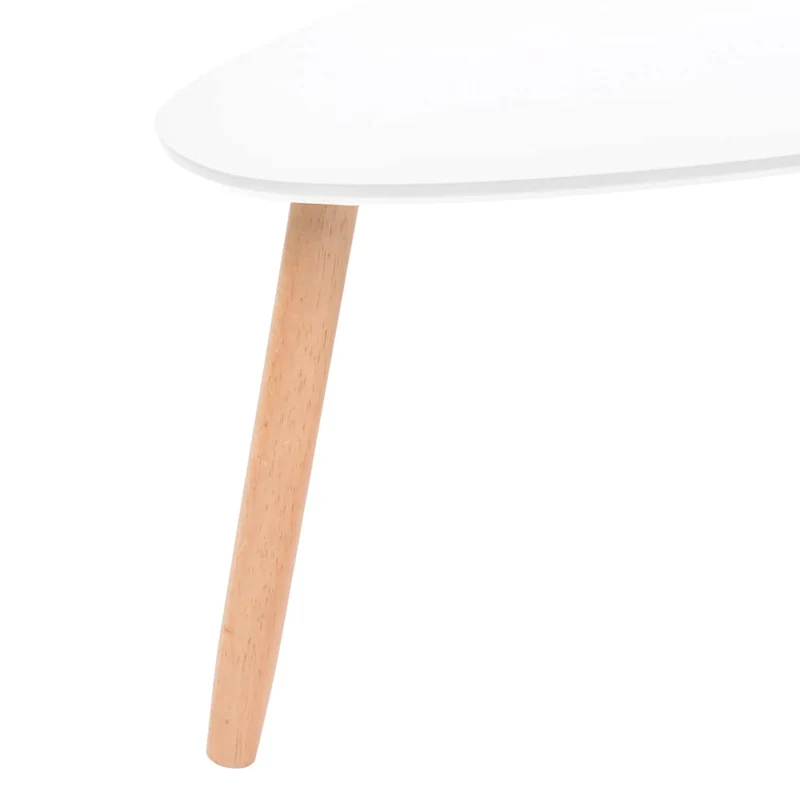 Ensemble de deux tables basses tables d'appoint en bois de pin et MDF blanc DEC031260