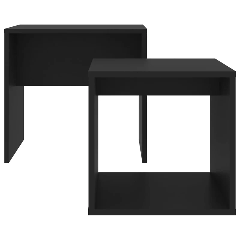 Ensemble de deux table basse table d'appoint 48 x 30 x 45 cm bois d'ingénierie noir DEC031258