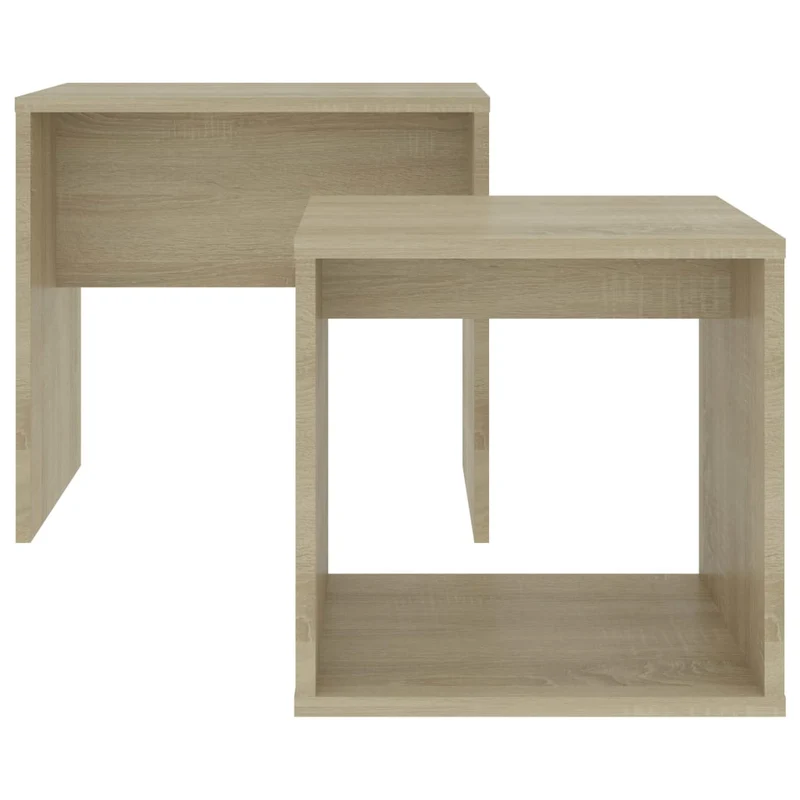 Ensemble de deux table basse table d'appoint 48 x 30 x 45cm bois ingénierie couleur chêne DEC031248