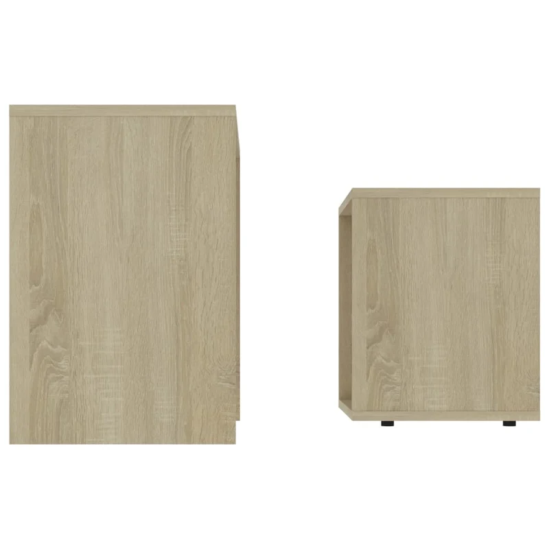 Ensemble de deux table basse table d'appoint 48 x 30 x 45cm bois ingénierie couleur chêne DEC031248