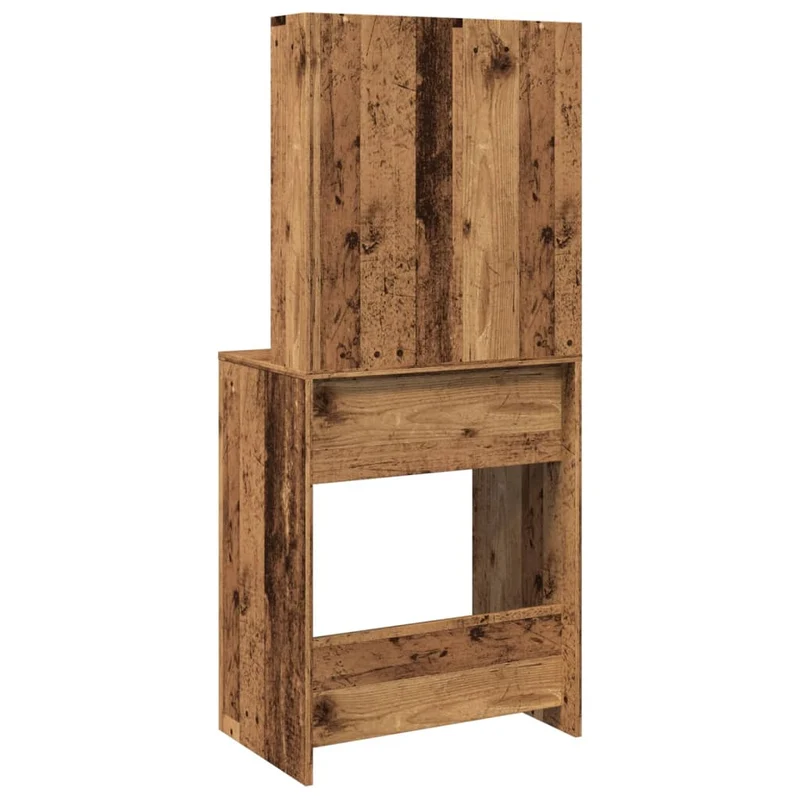 Coiffeuse avec LED espace de rangement miroir 60 x 40 x 140 cm bois d'ingénierie marron vieilli DEC031218