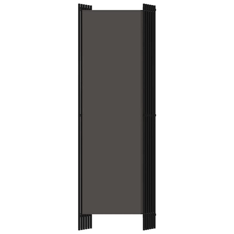 Paravent séparateur de pièce cloison 6 panneaux 300 x 180 cm en tissu anthracite et métal DEC031035