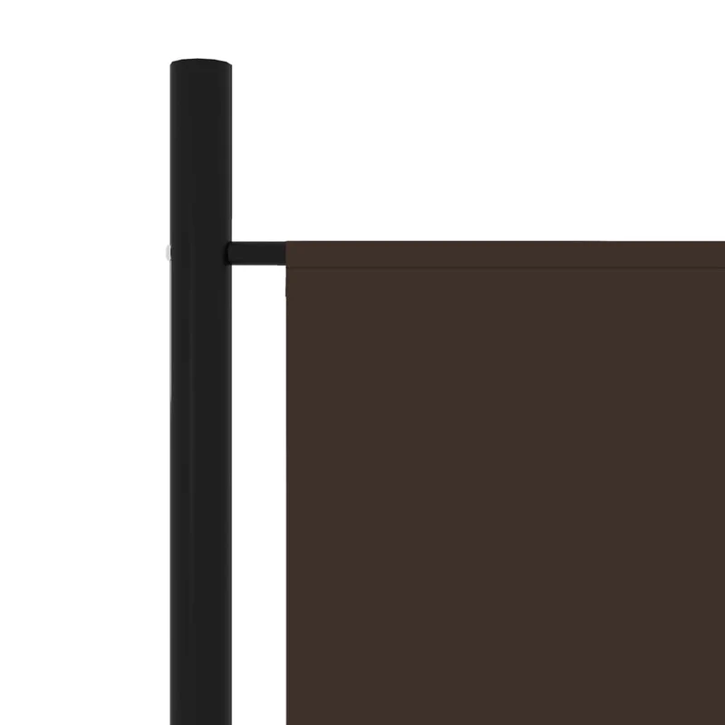 Paravent séparateur de pièce cloison 5 panneaux 250 x 180 cm en tissu marron et fer DEC030979