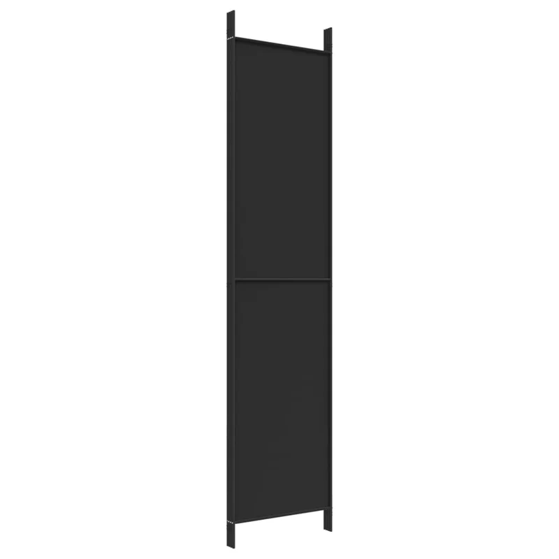 Paravent séparateur de pièce cloison 4 panneaux 200 x 220 cm tissu noir et fer DEC030907