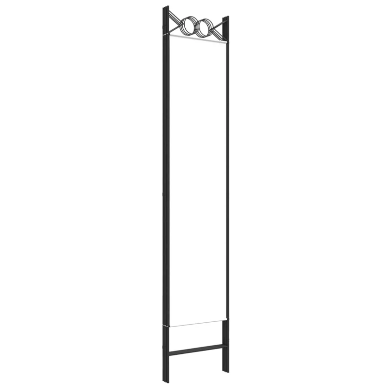 Paravent séparateur de pièce cloison 4 panneaux 160 x 200 cm tissu blanc et fer DEC030837