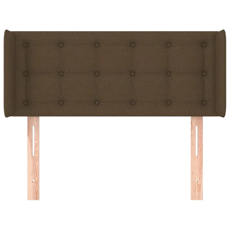 Tête de lit accessoire couchage chambre à coucher meuble avec rebord latéral 93 x 16 x 78/88 cm tissu marron foncé TDL0204643